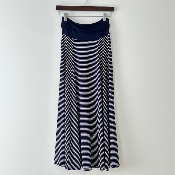 Gap Navy Blue & White Striped Jersey Maxi Skirt - Picture 10 of 16